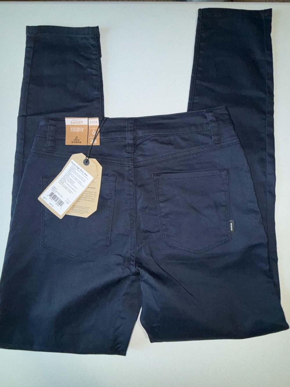 Prana Kayla High Rise Skinny Jeans Women’s Size 0 Short 25 Navy Blue NWT - Picture 11 of 16